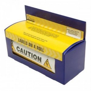 Industrial Signs IS5910OR Black On Yellow Self Adhesive Vinyl Warning Label Roll - MIXED CABLE NOTICE (Pack Size 100) 130mm x 60mm