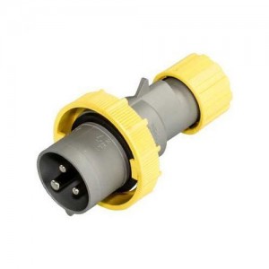 Lewden 710124 Multimax Yellow Plastic 2P+E 4H Straight Industrial Plug IP67 16A 110V