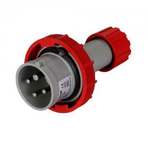 Lewden 710136 Multimax Red Plastic 3P+E 6H Straight Industrial Plug IP67 16A 400V