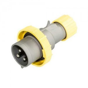 Lewden 710224 Multimax Yellow Plastic 2P+E 4H Straight Industrial Plug IP67 32A 110V