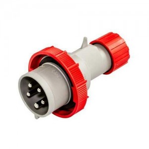 Lewden 710246 Multimax Red Plastic 3P+N+E 6H Straight Industrial Plug IP67 32A 400V