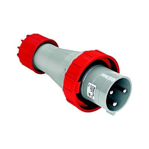 Lewden 710326 Multimax Blue Plastic 2P+E 6H Straight Industrial Plug IP67 63A 230V
