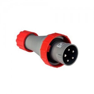 Lewden 710346 Multimax Red Plastic 3P+N+E 6H Straight Industrial Plug IP67 63A 400V