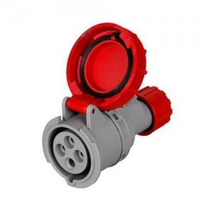 Lewden 730136 Multimax Red Plastic 3P+E 6H Straight Industrial Connector IP67 16A 400V