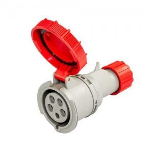 Lewden 730246 Multimax Red Plastic 3P+N+E 6H Straight Industrial Connector IP67 32A 400V