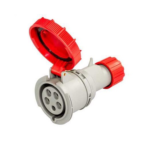 Lewden 730246 Multimax Red Plastic 3P+N+E 6H Straight Industrial Connector IP67 32A 400V