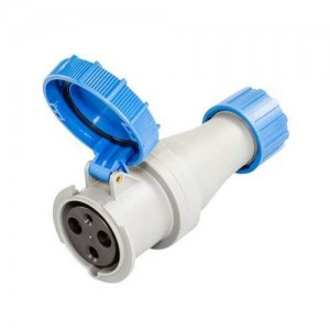Lewden 730326 Multimax Blue Plastic 2P+E 6H Straight Industrial Connector IP67 63A 230V