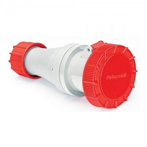 Lewden 730336 Multimax Red Plastic 3P+E 6H Straight Industrial Connector IP67 63A 400V