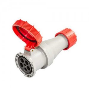 Lewden 730346 Multimax Red Plastic 3P+N+E 6H Straight Industrial Connector IP67 63A 400V