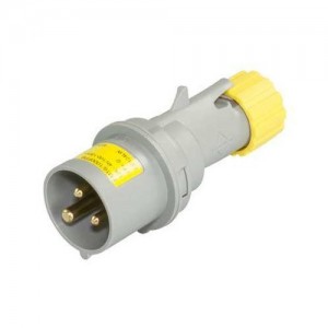 Lewden PM16/1000FPB Yellow Plastic 2P+E 4H Straight Industrial Plug IP44 16A 230V