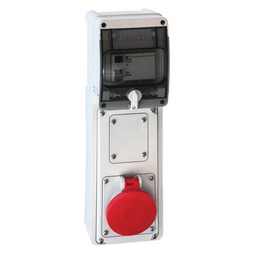 Lewden  PMRCD16/308TT  Red 5P c/w 4P RCD IP44 Socket  16A 400V 30mA