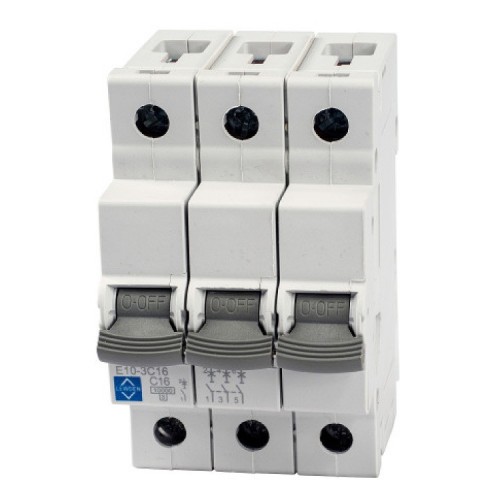 Lewden E10-3B25 3 Module Triple Pole Type B Miniature Circuit Breaker MCB For Commercial Installations 25A 10kA
