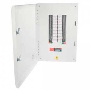 Lewden E-TPN12LW White Metal 12 Way Three Phase TPN Type B Distribution Board - Requires Incomer 125A Width: 458mm | Height: 700mm | Depth: 120mm