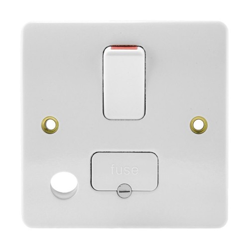 MK Electric K1030WHI Logic Plus White Moulded Double Pole Switched Fused Connection Unit With Front Flex Outlet 13A