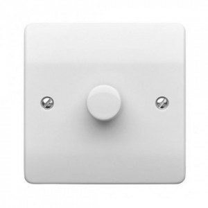 MK Electric K1501WHILV Logic Plus White Moulded 1 Gang 2 Way Intelligent Dimmer Switch 60W/VA- 500W/400VA