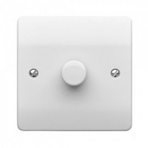 MK Electric K1521WHILV Logic Plus White Moulded 1 Gang 2 Way Intelligent Dimmer Switch 40W/VA- 300W/240VA