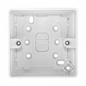 MK Electric K2140WHI Logic Plus White Moulded 1 Gang Surface Mounting Box Depth: 30mm