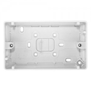 MK Electric K2142WHI Logic Plus White Moulded 2 Gang Surface Mounting Box Depth: 30mm