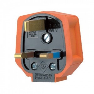 MK Electric PF133ORG Duraplug Orange Rubber Heavy Duty Re-Wireable 3-Pin Plug With Fitted Fuse 13A
