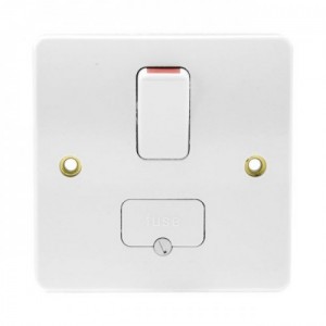 MK Electric K330WHI Logic Plus White Moulded Double Pole Switched Fused Connection Unit With Base Flex Outlet 13A