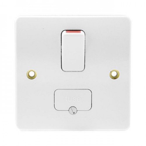 MK Electric K330WHI Logic Plus White Moulded Double Pole Switched Fused Connection Unit With Base Flex Outlet 13A