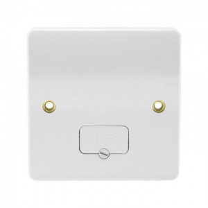 MK Electric K337KOWHI Logic Plus White Moulded Unswitched Fused Connection Unit With Base Flex Outlet & Tamperproof Screw For Fuse Carrier 13A