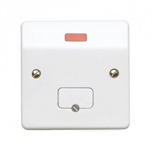 MK Electric K377WHI Logic Plus White Moulded Unswitched Fused Connection Unit With Neon & Base Flex Outlet 13A