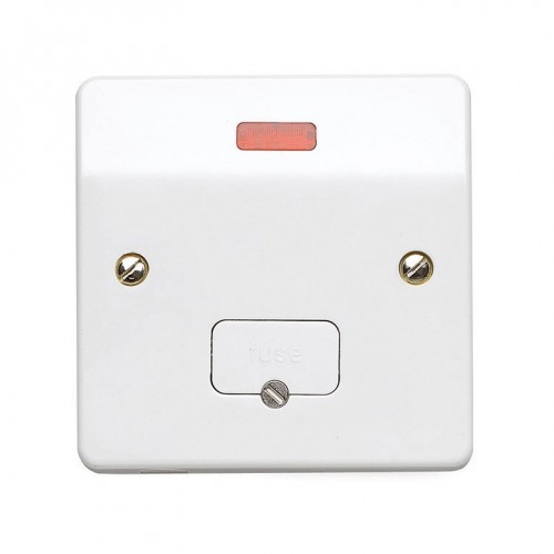 MK Electric K377WHI Logic Plus White Moulded Unswitched Fused Connection Unit With Neon & Base Flex Outlet 13A