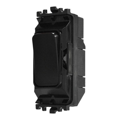 MK Electric K4896BLK Grid Plus Black 1 Module Double Pole 1 Way Grid Switch 20A