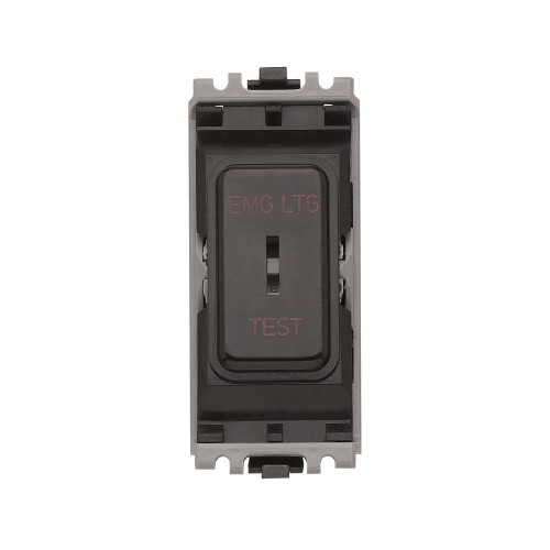 MK Electric K4898ELBLK Grid Plus Black 1 Module Single Pole 2 Way Secret Key Grid Switch Marked EMG LTG TEST 20A
