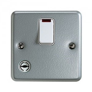 MK Electric K5242ALM Metalclad Plus DP Control Switch With Neon, Front Flex Outlet & Mounting Box 20A