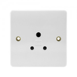MK Electric K770WHI Logic Plus White Moulded 1 Gang Round Pin Unswitched Socket 2A