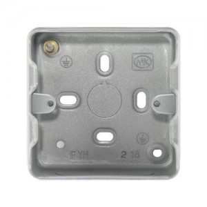 MK Electric K8891ALM Metalclad Plus 1 / 2 Gang Surface Grid Mounting Box With Knockouts Depth: 40mm