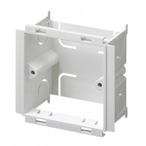 MK Electric VP121WHI Prestige 3D White PVC 1 Gang Open Back Box Mounting Frame For Prestige 3D Skirting / Dado Trunking Depth: 45mm
