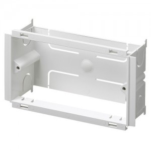 MK Electric VP122WHI Prestige 3D White PVC 2 Gang Open Back Box Mounting Frame For Prestige 3D Skirting / Dado Trunking Depth: 45mm