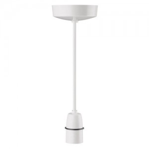 MK Electric K1189WHI White T2 Rated Pre-Wired Pendant Set With 9 Inch Pullcord & Short Skirt