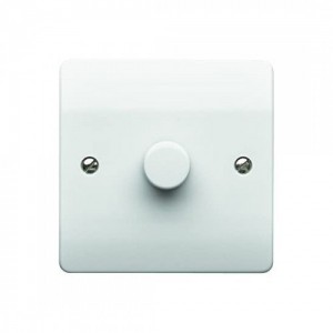 MK Electric K1523WHILV Logic Plus White Moulded 1 Gang 2 Way Intelligent LED Dimmer Switch LED Rating: 4W-70W