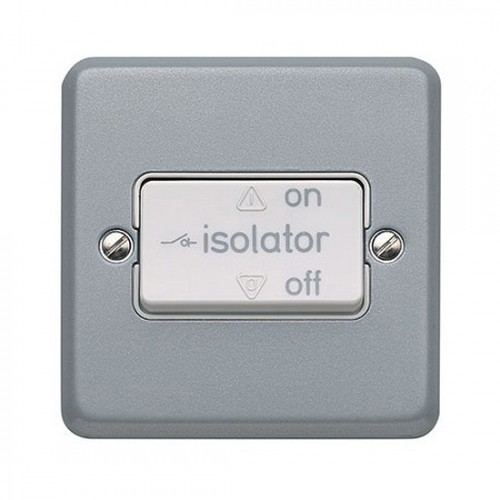 MK Electric K2859ALM Metalclad Plus Triple Pole Fan Isolator Switch With Mounting Box Marked ISOLATOR 10A