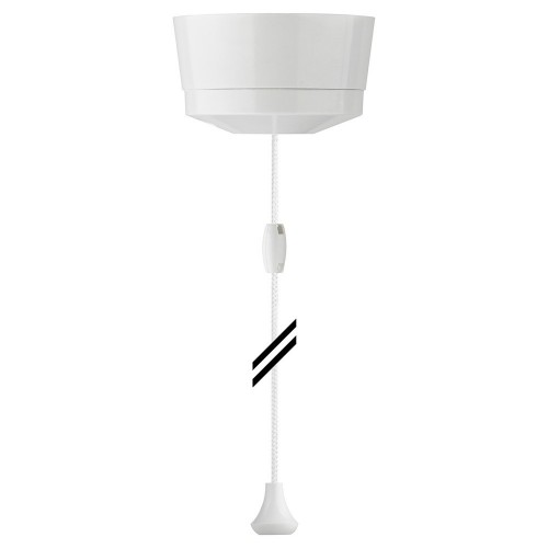 MK Electric K3192WHI White 2 Way Single Pole Ceiling Switch With 1.5m Pullcord 6A