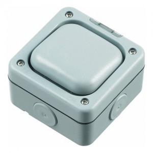 MK Electric K56420GRY Masterseal Plus Grey 1 Gang Weatherproof Switch Enclosure - Accepts Single Switch Module IP66