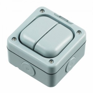 MK Electric K56422GRY Masterseal Plus Grey 2 Gang Weatherproof Switch Enclosure - Accepts Two Switch Modules IP66