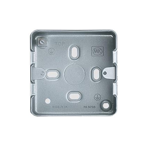 MK Electric K8821ALM Grid Plus Aluminium 1 & 2 Gang Surface Box  73x73x40mm