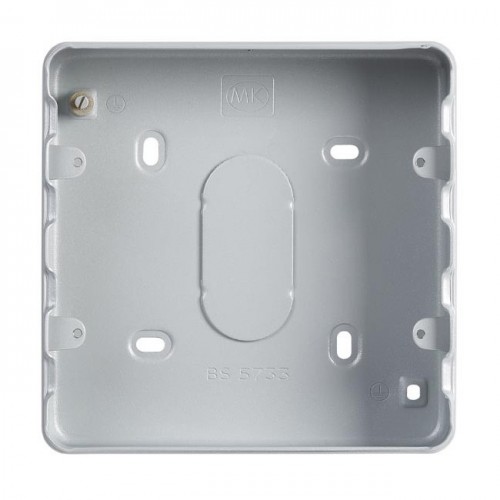 MK Electric K8823ALM Grid Plus Aluminium 6 & 8 Gang Surface Box w/o Knockouts 40mm