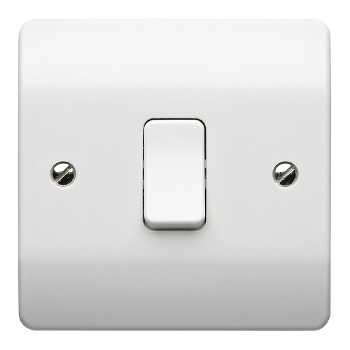 MK Electric K4871WHI Logic Plus White 1 Gang 2 Way SP Plate Switch  10A