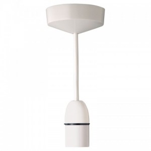 MK Electric K1186WHI White T2 Rated Pre-Wired Pendant Set With 6 Inch Pullcord & Short Skirt