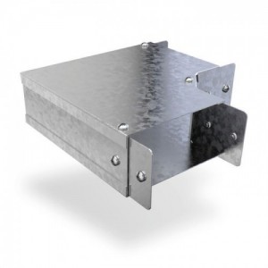 Trench SA2290TEX Pre-Galvanised Steel Single Compartment Trunking 90° External Cover Tee Width: 50mm | Height: 50mm