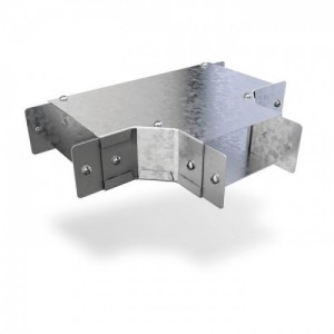 Trench SA2290TIN Pre-Galvanised Steel Single Compartment Trunking 90° Internal Cover Tee Width: 50mm | Height: 50mm