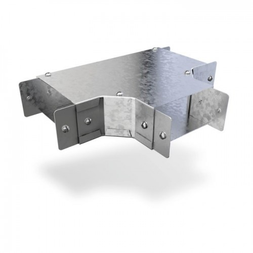 Trench SA2290TIN Pre-Galvanised Steel Single Compartment Trunking 90° Internal Cover Tee Width: 50mm | Height: 50mm