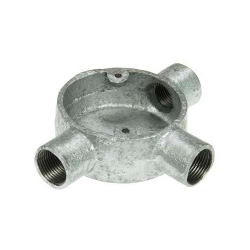 Niglon CB325G Galvanised Steel 3 Way Round Tee Box For 25mm Steel Conduit