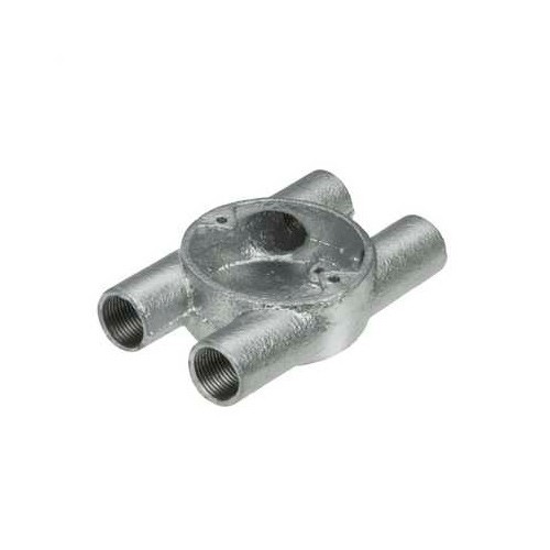 Niglon CBH20G Galvanised Steel 4 Way Round H Through Box For 20mm Steel Conduit